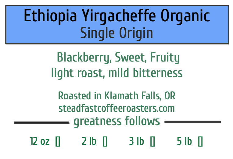 Organic Ethiopia Yirgacheffe Natural